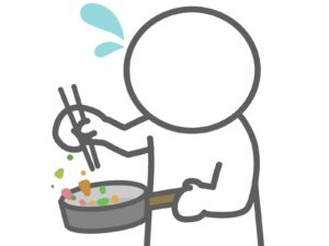 料理をする人のイラスト