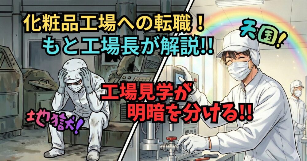 【化粧品工場へ転職】元工場長が教える「失敗しない工場の見抜き方」とは？見学は必須です！