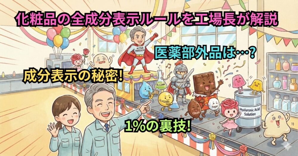 【化粧品工場で働く知識】化粧品の全成分表示ルールを解説