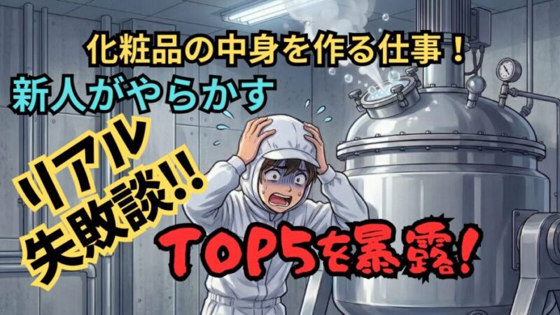 【冷や汗】化粧品工場で新人が「やらかす」失敗TOP5！元工場長が教える、バルク製造の「魔物」の正体とは？