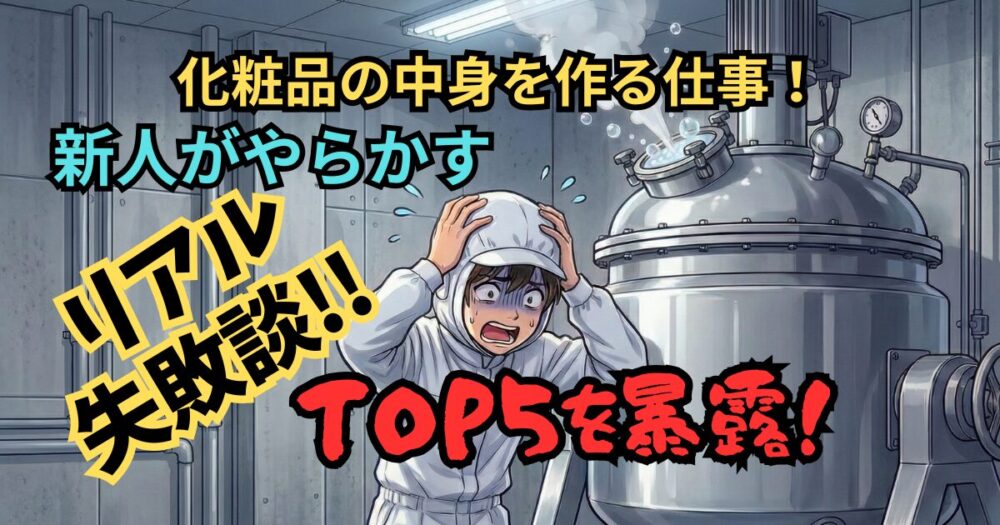 【冷や汗】化粧品工場で新人が「やらかす」失敗TOP5！元工場長が教える、バルク製造の「魔物」の正体とは？